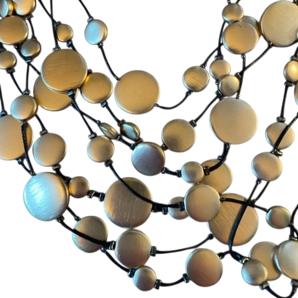 Chico's Strand Gold Disc Necklace Vintage - Picture 2 of 3